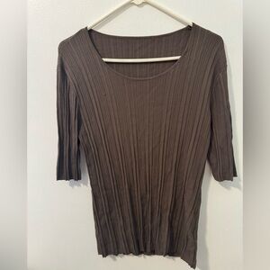NWOT MM Lafleur Brown Ribbed Women's Top Size Unknown
